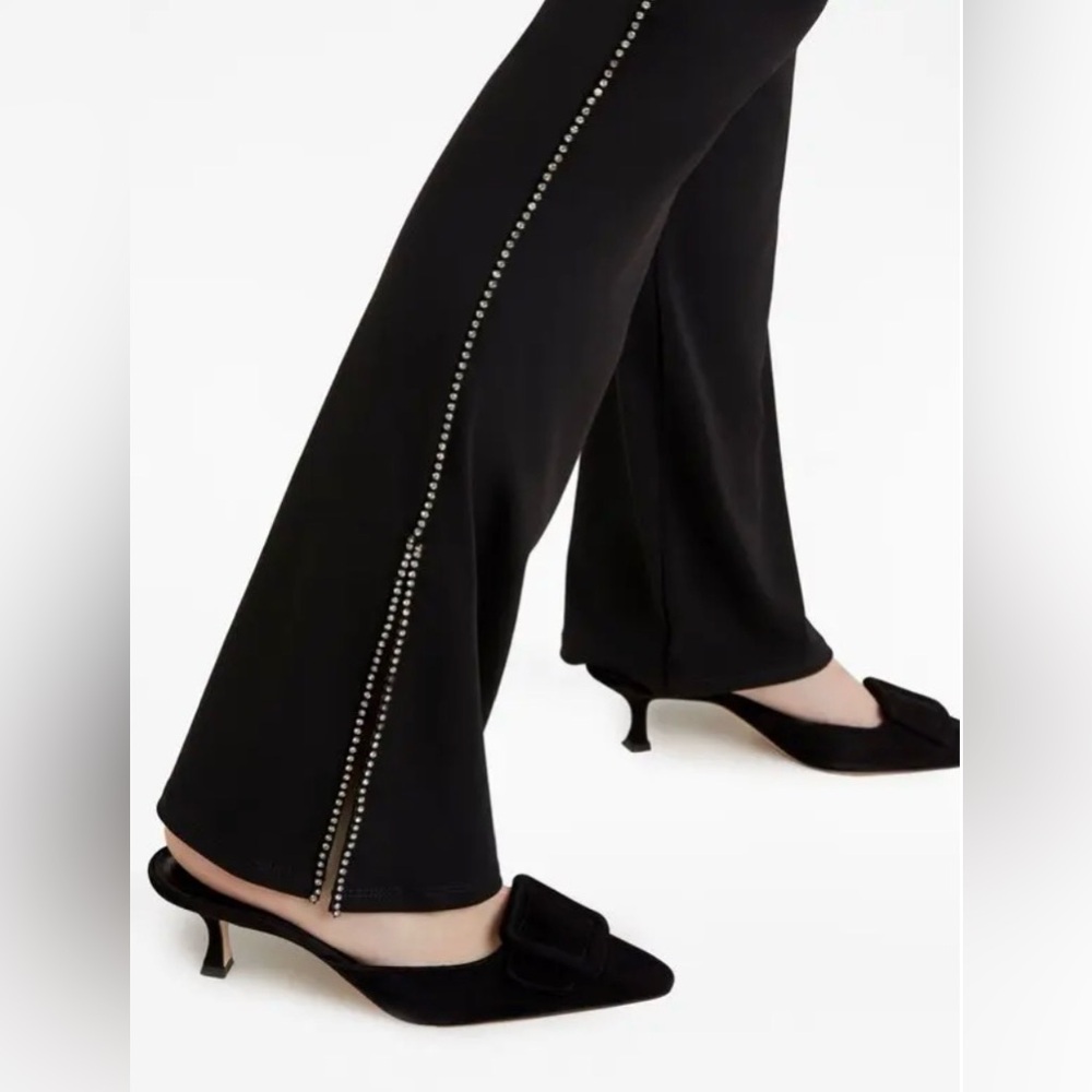 Cinq à Sept Lainey Pants Crystal Side Stripe Fitted Flare – NWT